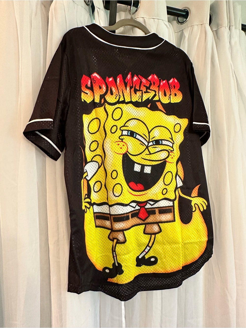 Nickelodeon SpongeBob Yellow & Black Mesh Graphic Jersey - Picture 5 of 7